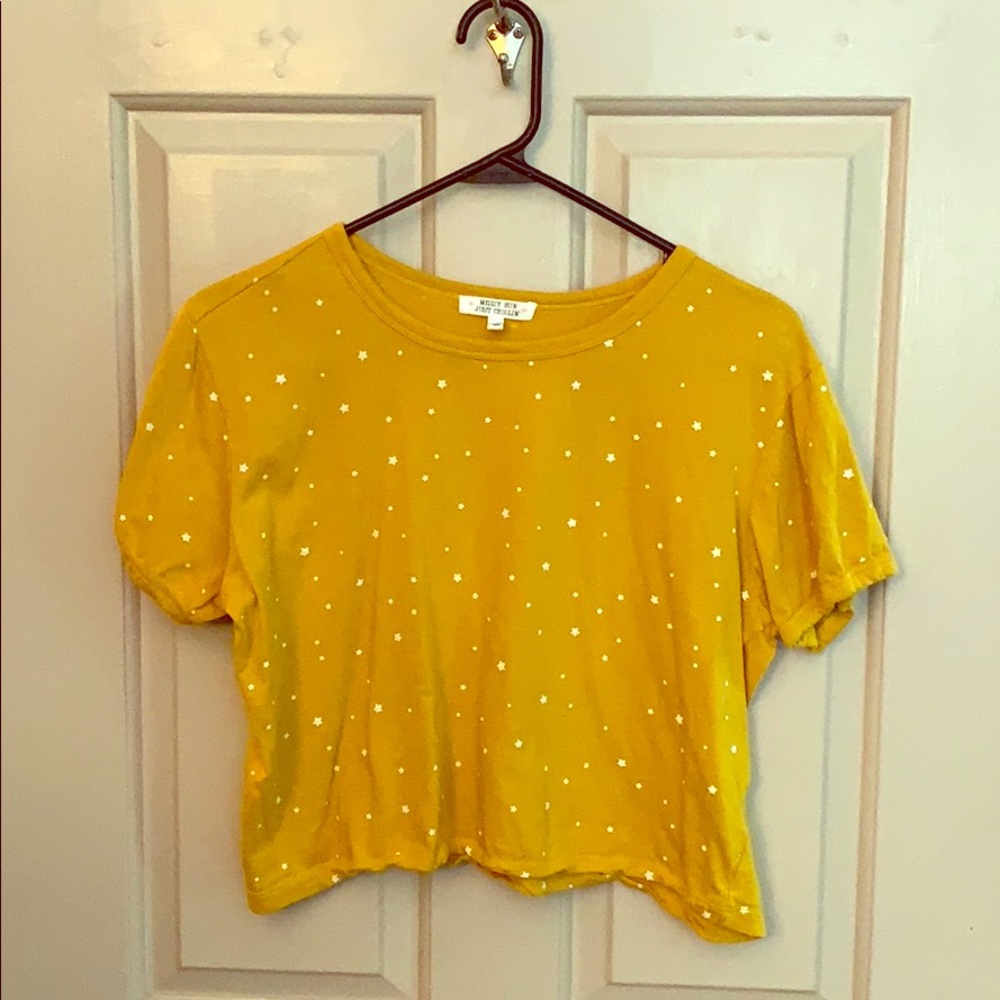 Messy Bun Just Chillin’ Star Crop Top